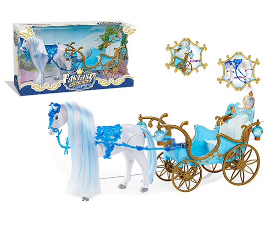 HORSE WITH SOUND+CARRIAGE WITH LIGHT +BARBIE