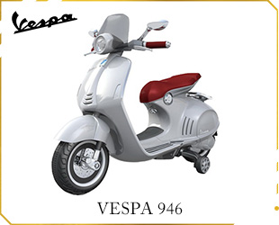 RECHARGEABLE MOTORCYCLE, LICENSED VESPA 946