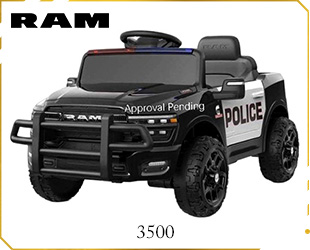 RECHARGEABLE CAR W/ RAM 3500 POLICE CAR LICENSE,W/