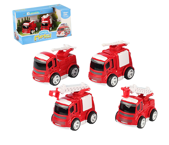 FIRE FIGHTING TRUCK WITH DIE CAST METAL (2 PCS/SET