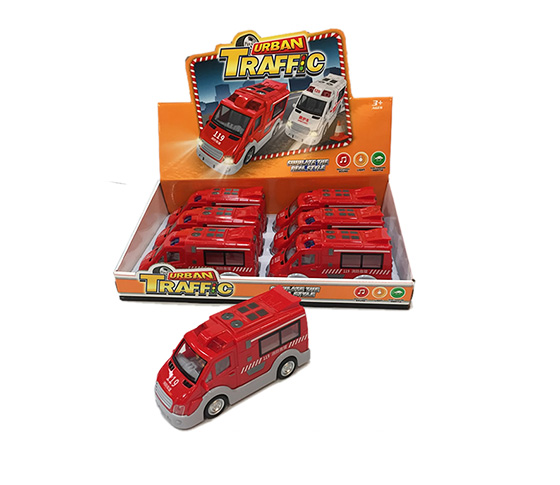 FRICTION FIRE ENGINE WITH LIGHT AND MUSIC 6PCS/DIS