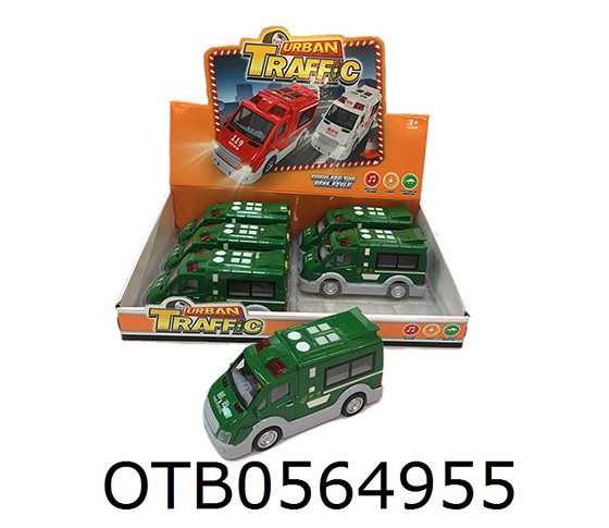  FRICTION POSTAL CAR WITH LIGHT AND MUSIC 6PCS/DIS