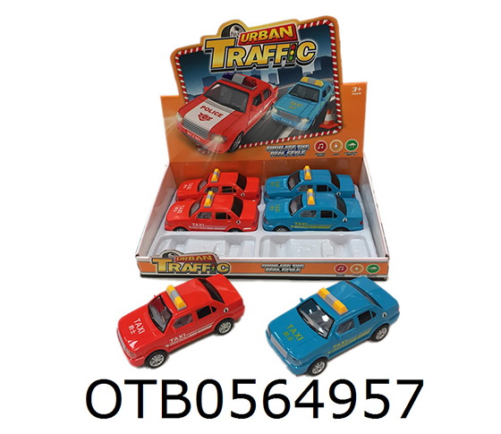  FRICTION TAXI WITH LIGHT AND MUSIC 6PCS/DISPLAY B