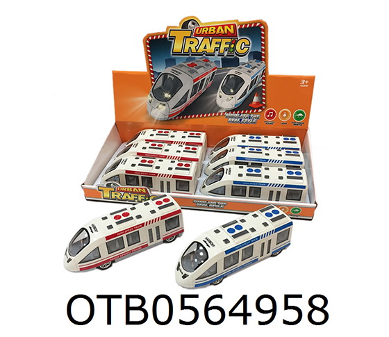 FRICTION TRAIN WITH LIGHT AND MUSIC 6PCS/DISPLAY B