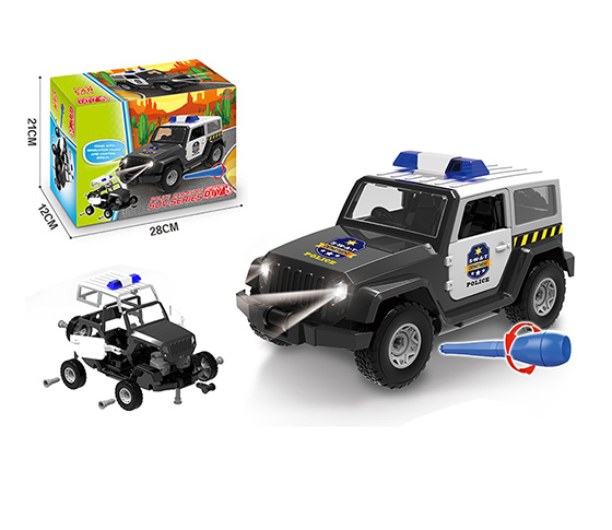 45PCS DIY POLICE CAR WITH LIGHT AND MUSIC MANUAL A