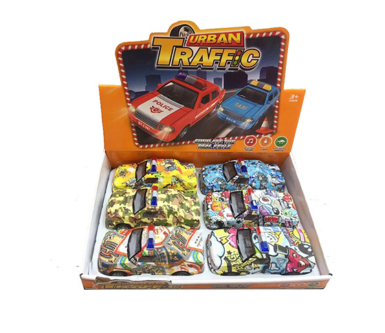 FRICTION POLICE CAR WITH LIGHT AND MUSIC 6PCS/DISP