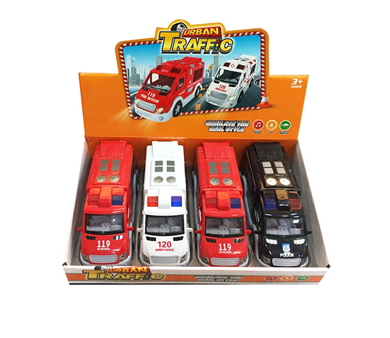 FRICTION AMBULANCE WITH LIGHT AND MUSIC  4PCS/DISP