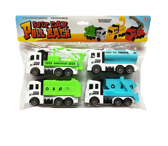 4PCS PULL BACK TRUCK