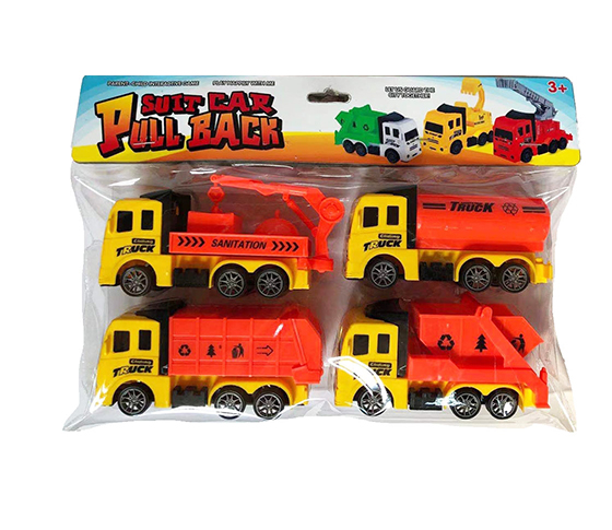 4PCS PULL BACK TRUCK