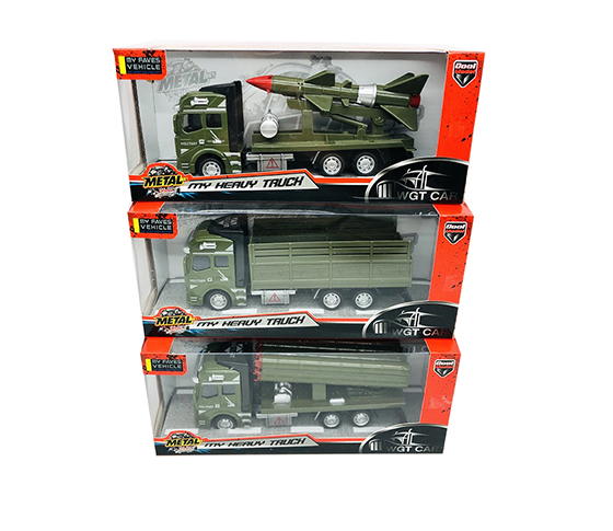 1:50 PULL BACK ALLOY MILITARY VEHICLE WITH LIGHT A