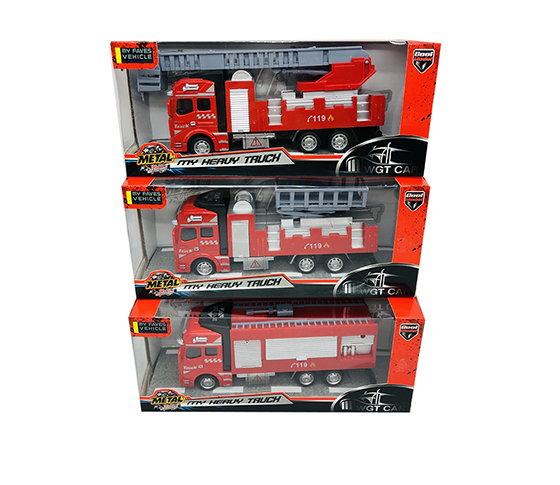 1:50 PULL BACK ALLOY FIRE ENGINE WITH LIGHT AND SO