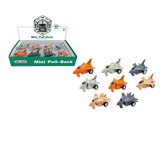 PULL BACK METAL PLANE (8PCS/DISPLAY BOX)