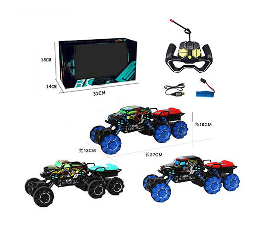  R/C 4 CHANNELS CAR WITH 6 WHEELS AND LIGHT WITH C