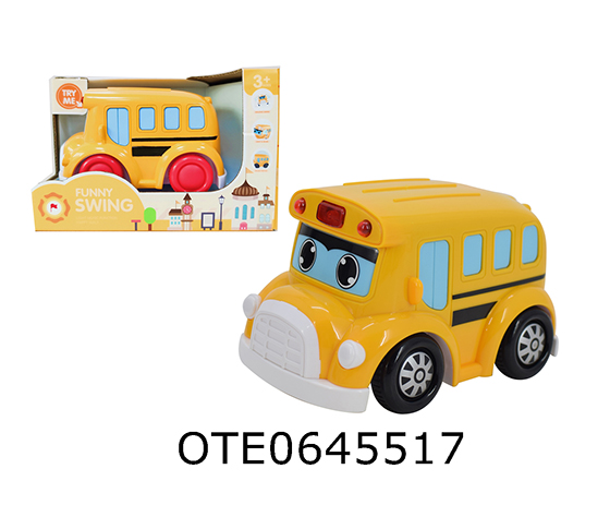 FUNNY SWING SCHOOL BUS WITH LIGHT, MUSIC AND TOUCH