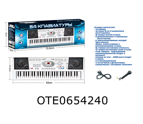 RUSSIAN 54 KEY ELECTRONIC ORGAN+MICROPHONE