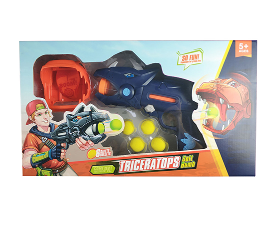 DINOSUAR GUN WITH 6PCS EVA BALL WITH DART