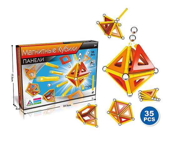 35PCS 3D MAGNETIC BUILDING BLOCKS [RUSSIAN PACKAGI