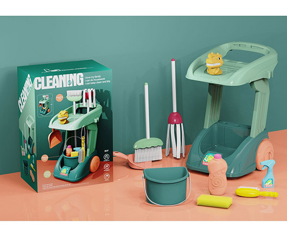 CLEANING CART SET WITH DINOSAUR