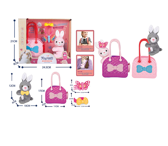 FINGER PLUSH RABBIT+ HANDBAG